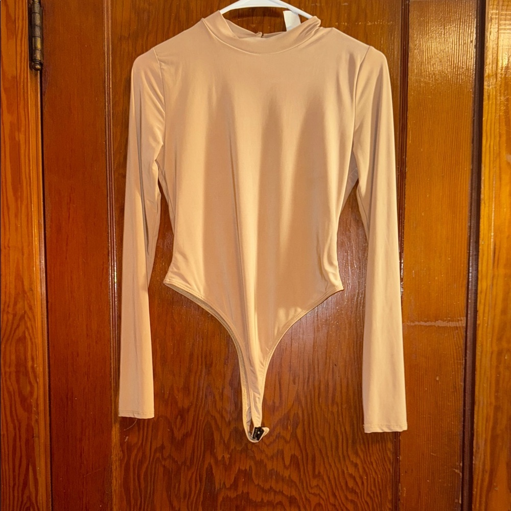 Elegant Tan Long Sleeve Bodysuit